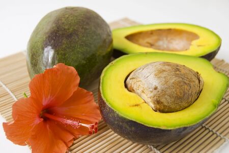 Avocado on wooden place mat