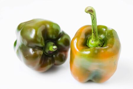 Bell pepper lit by afternoon light from window at leftの写真素材