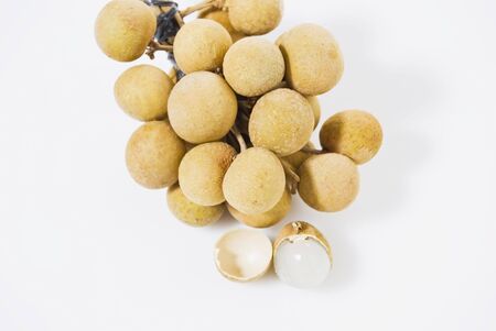 Bunch of Longan on white backgroundの写真素材