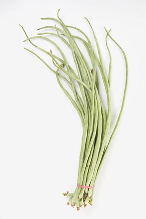 String beans on white backgroundの写真素材