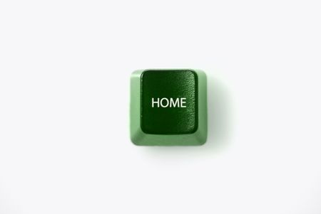 HOME computer key shot against whiteの写真素材