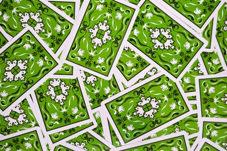 Back of game cards as backgroundの写真素材