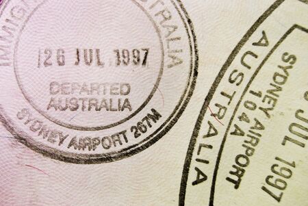 Full shot of dirty passport pageの写真素材