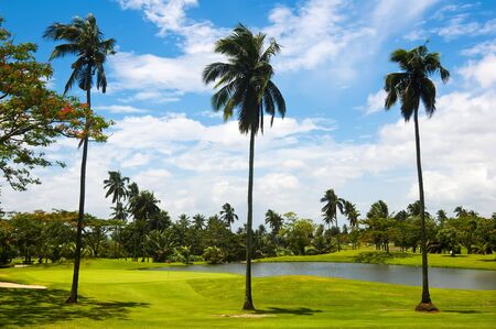 A beautiful golf course in the Philippinesの写真素材