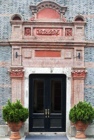 Facade of old residential structure in Shanghai, Chinaの写真素材