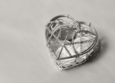 Arras and 13 coins symbolizing the groom's promise to his bride to suport her and their familyの写真素材