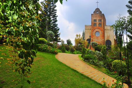 Church in a mountainous area in the Philippinesの写真素材