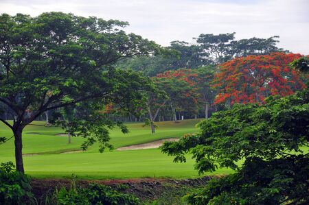 A beautiful golf course in the Philippinesの写真素材