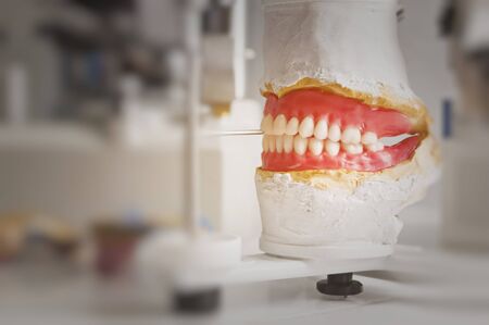Dental plate on dental equipment inside clinic
