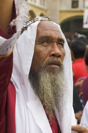 Faith healer in Quiapo during the celebration of the Black Nazarene Feast in the Philippinesのeditorial素材