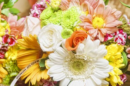 Full frame of wedding bouquet for the Maid of Honor
