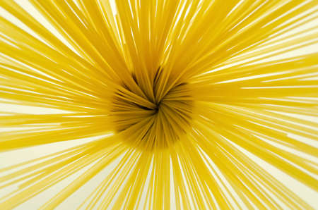 Closeup of uncook Italian spaghetti pastaの写真素材