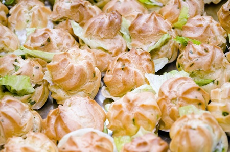 Close up of stack of vegetable sandwiches 