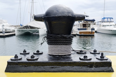 Moor in an Asian marina, Philippinesの写真素材