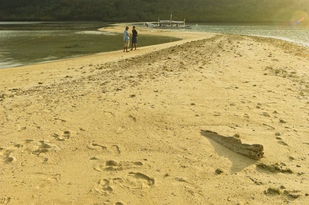 Tourists in Snake Island in El Nido Resort, Palawan, Philippinesのeditorial素材