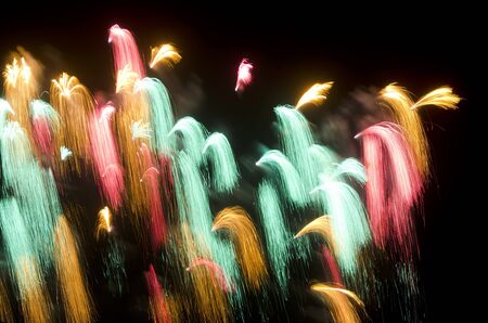 Fireworks during the New Year's celebration in the Philippinesの写真素材
