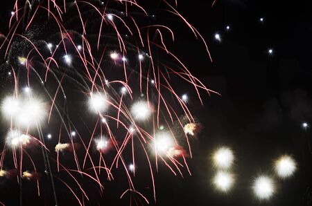 Fireworks during the New Year's celebration in the Philippinesの写真素材