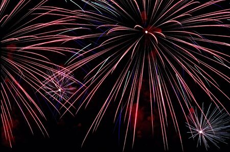 Fireworks during the New Year's celebration in the Philippinesの写真素材