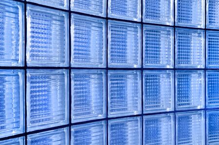 Wall of house made of glass blocks の写真素材