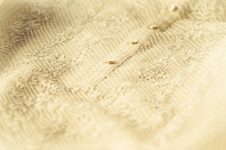 Closeup of groom's Barong Tagalog during a Philippine wedding の写真素材