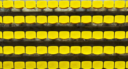Yellow bleacher seats in one of the highend racetracks in the Philippines.の写真素材