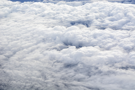 Beautiful cloudscapes shot from window of airplane.