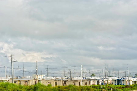 Low-cost houses under construction in a rural area, Philippinesの写真素材