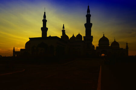 Sunset view from the Grand Mosque in the Philippinesの写真素材