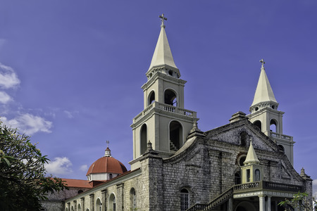 Facade of Jaro Cathedral, Iloilo, Philippinesの写真素材
