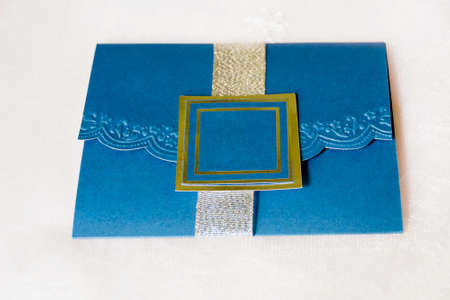 Royal blue invitationの写真素材