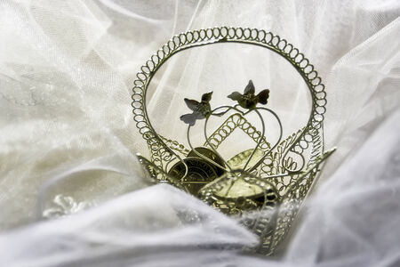 Arras and 13 coins symbolizing the commitment of groom to support his wife and familyの写真素材