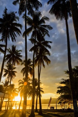 Beautiful sunrise in a Asian island resort