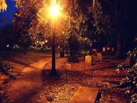 cemetary at twilight