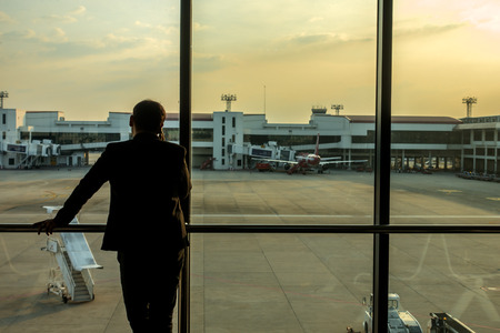 December 14, 2018 Bangkok, Thailand businessman at the airport.のeditorial素材