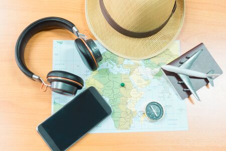 Travel Planning Concepts on Mapsの写真素材
