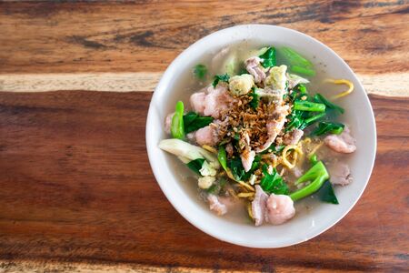Fried noodle with pork and broccoli,The Best Thai Dishes, Wide Rice Noodles Pork in Thick Gravy,の写真素材