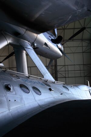 A historic Dornier flying boat exhibited at Aero Friedrichshafen air show in 2007のeditorial素材