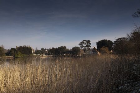 The village of Beaulieu in Hampshire in England in wintertimeのeditorial素材
