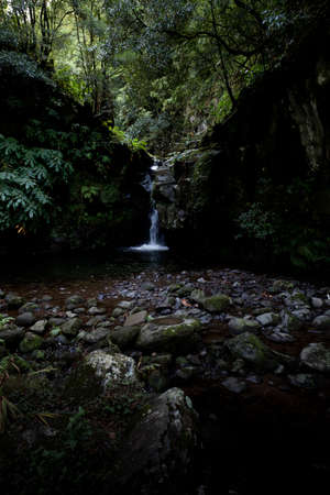 Waterfall on the island of San Miguel in the Azoresの写真素材