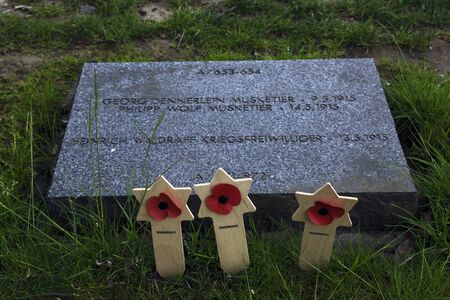 The German Langemarck war cemetery near Ypres, Belgiumのeditorial素材