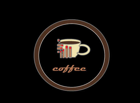 illustration of holding a coffee cup, great for product logosのイラスト素材