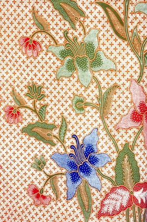 detailed patterns of indonesian batik cloth の写真素材