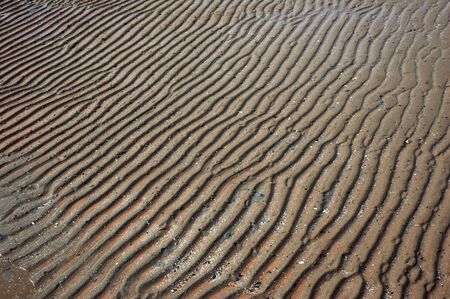 patterns of sand on the seashore are receding