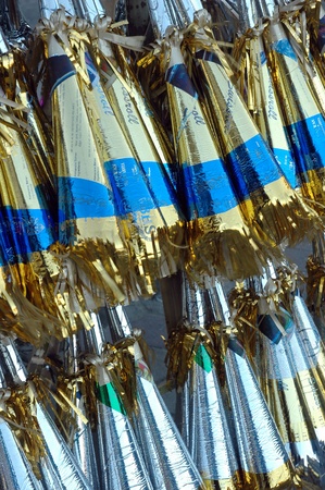 patterns of handmade  new year terumpetの写真素材