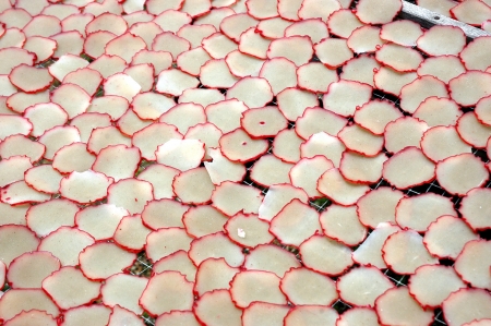 pattern that is being dried shrimp crackersの写真素材