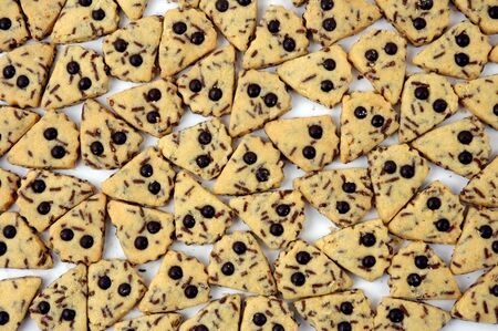 patten of cookies with chocolate dotsの写真素材