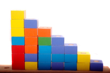 detailed texture of the colorful wooden block