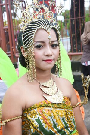 TARAKAN, INDONESIA - DEC 23, 2012 : a woman with combined traditional dress in celebration 2nd...
