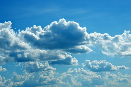 expanse of clouds in the blue sky