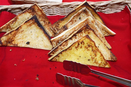 toast on white plate for breakfast